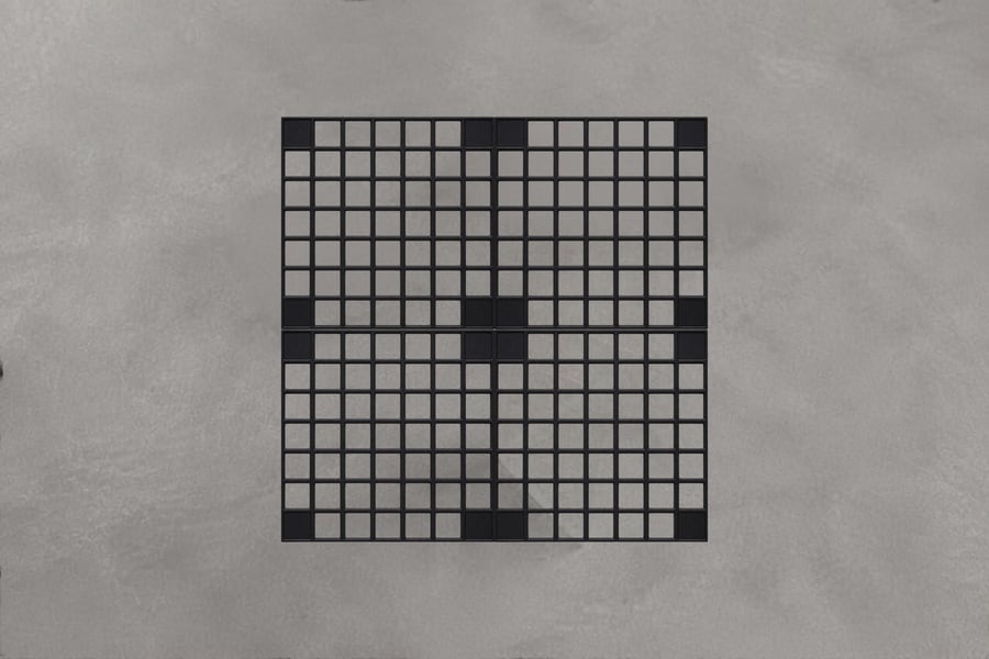 Quatre carreaux accolés, sans rupture visible entre eux